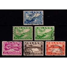 Island - Lot med diverse Luftpostmærker - Stemplet